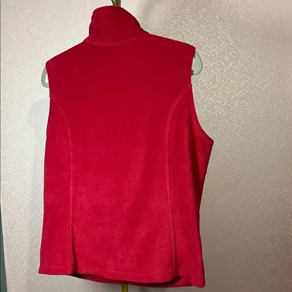 Columbia Women's Red Fleece Vest - Sleeveless Zip Front - Picture 4 of 6